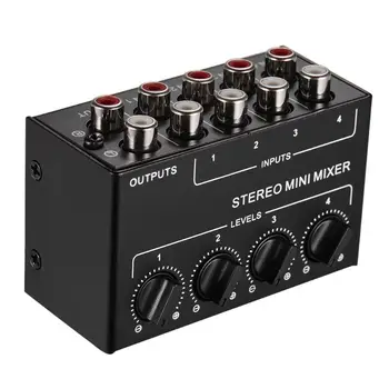 CX400 Mini Pasiv Stereo Mixer Rca 4 Canale, Mixer Pasiv Mic Mixer Mixer Stereo Dozator pentru Live Studio