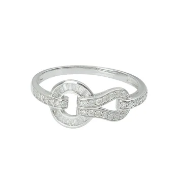 2020 Nou S925 Argint Culoare Catarama Bling Ring cu Piatra de Zircon pentru Femei de Moda Bijuterii de Nunta Inele de Logodna