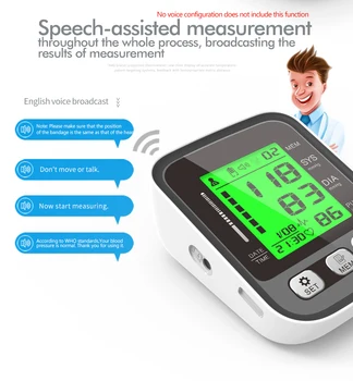 Digital Brat Monitor de Presiune sanguina тонометр BP Tensiometru cu iluminare din spate LCD Rata de Inima Tensiometru Tensiometrului