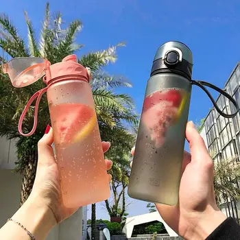 Plastic cana de apa de fete portabile mici proaspete și drop-dovada cu o singură mână portabil cupa portabil vara rezistente la căldură de lamaie cupa