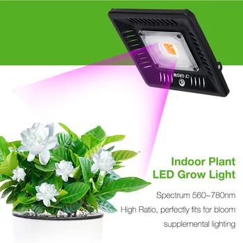 COB Led-uri Cresc de Lumină întregul Spectru Ultra-Subțire Impermeabil IP67 Flori în Creștere Lampa pentru Legume și Floare de Interior Plantă în aer liber