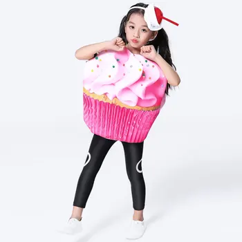 Cosplay Halloween Copii Cupcake Costum Petrecere Fancy Dress Up față-Verso inghetata Costume Pentru Unisex Copil Fete DN4286