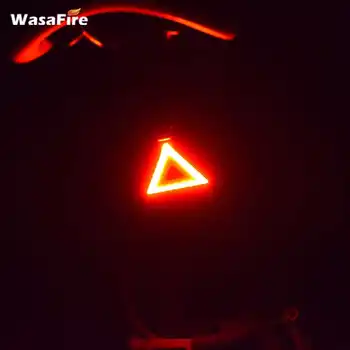 WasaFire Biciclete Coada Lumina 6 Moduri Triunghi Roșu Galben Lumini COB LED Biciclete Lumina din Spate Lampa USB Reîncărcabilă lumina bicicleta