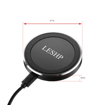 LESHP Portabil Suprapreț-protecție Ușoare Anti-alunecare Ultra-subțire LED Indicator USB Port de Încărcare Rapidă Încărcător Wireless