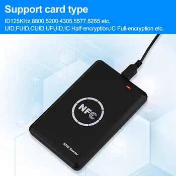 NFC Smart Card Reader Writer RFID Copiator / Duplicator 125KHz 13.56 MHz USB Programator brelocuri Card ID IC I UID EM4305 T5577 Tag