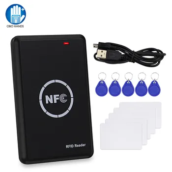 NFC Smart Card Reader Writer RFID Copiator / Duplicator 125KHz 13.56 MHz USB Programator brelocuri Card ID IC I UID EM4305 T5577 Tag