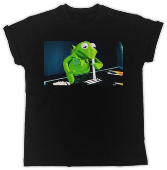 Amuzant Kermit Mumpet Cocaină Toată Ziua Cadoul Ideal Cadou Unisex Negru Mens T Shirt Personalizate Imprimate Tricou Tricou De Imprimare