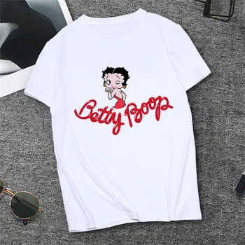 Noi 2020 Femei Betty Boop print T-shirt de Vară secțiune Subțire Casual, O-neck T shirt Harajuku Maneca Scurta Tricou haine de sex feminin