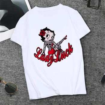 Noi 2020 Femei Betty Boop print T-shirt de Vară secțiune Subțire Casual, O-neck T shirt Harajuku Maneca Scurta Tricou haine de sex feminin