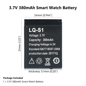 Durabil Ceas Inteligent de Baterie 1 Buc LQ-S1 3.7 V 380mAh baterie Reîncărcabilă Li-ion Polimer Baterie Pentru Ceasul Inteligent DZ09