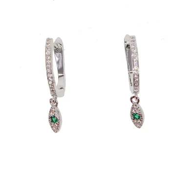 Mici mici deochi cu verde alb cubic zirconia minunat farmec ochi scântei bling de Înaltă calitate moda bijuterii femei cercei