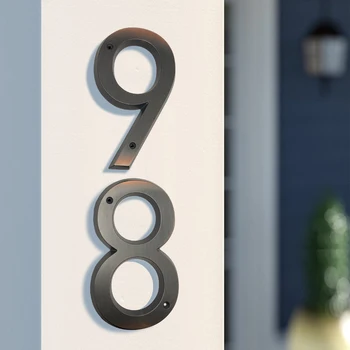 15cm Mare 3D Casa Moderna Numărul Ușa Adresa de Domiciliu Numere pentru Casa Digitală Ușa în aer liber Semn de 6 Inch. #7 În Vârstă De Bronz