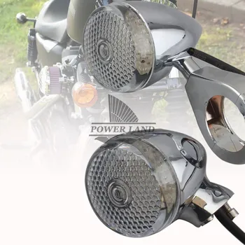 4buc Universal Chrome Fata-Spate, Motocicleta LED-uri de Semnalizare Lumina de culoarea Chihlimbarului 39mm/41mm Furculita Clemă Obiectiv Clar de Semnalizare potrivit Pentru Harley