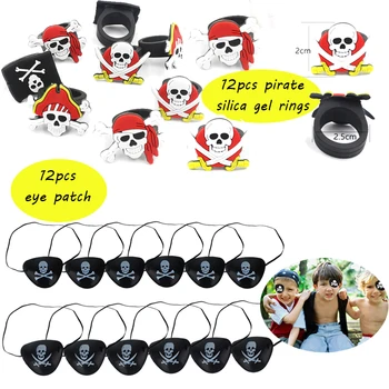 Pirat Favoruri De Partid Pentru Copii Tattoo Pirat Ochi Patch-Uri/Breloc/Inele/Colier Căpitanul Copii De Halloween Pirat Consumabile Partid Decor