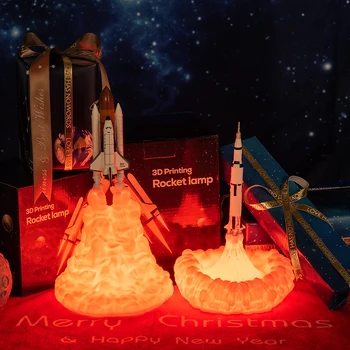 2019 mai Noi Dropshipping de Imprimare 3D Space Shuttle Lampă Reîncărcabilă Lumina de Noapte Pentru Iubitorii de Spațiu Luna Lampă în Cameră Decor
