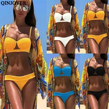 Bikini Brazilian Stabilit Femei Push Up Costume De Baie 2019 Bikini Tanga Sexy Costum De Baie Căptușit Cu Spatele Gol Costum De Baie Femei Plajă De Înot Purta