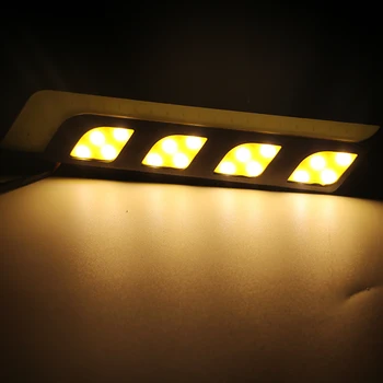 FORAUTO 2 buc/set Lumini de Zi cu Zi Auto Auto Lumina DRL LED COB Faruri Bara de Semnalizare Luminile de Ceață Lămpi Auto-styling