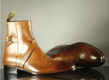De înaltă Calitate, Noua Moda Barbati piele de Căprioară Piele Cataramă de Afaceri Pantofi Casual Vintage Clasic Chelsea Cizme Zapatos De Hombre HB124