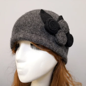 Noi Femeile Fedoras Lână Pură Dom Pălării De Iarnă Pentru Femei Floral Casual Brand Cald, Doamnă Toamnă Floppy Moale Fete Fedoras
