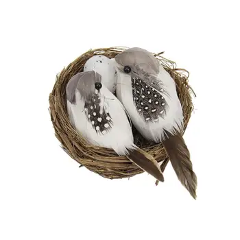 8pcs/Set Decorare Paște Artificiale Cuib de Pasăre, Pasăre de Ornament Model Cuib Ou de Pasăre Set (2 buc Cuib de Pasăre 4buc Păsări 2 buc Ouă de Păsări)