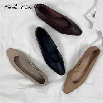 Femei pantofi Plat Aluneca Pe Moda Asakuchi Low-Toc Ascuțit-Toe Doamnelor pantofi de Primavara-Vara Pantofi