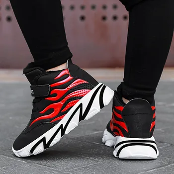 SKHEK Copii de Pluș Adidași Pernă de Aer pentru Copii Pantofi din piele PU Băieți Pantofi Sport TPR Anti-alunecare Confortabil Cizme Copii