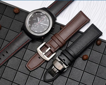 22mm Autentice din Piele de Curea Silicon Barbati Sport Band pentru Huawei GT 2 Pro Onoare Magic Samsung Galaxy Watch 46mm S3 Amazfit GTR 47mm