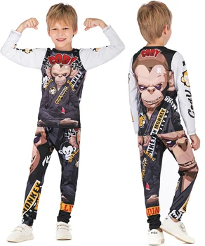 Copii Rashguard MMA 3D Compresie Copii de Box, BJJ Tricou+Pantaloni Jujitsu mma ropa spodenki Băiat Sport tricou+Pantaloni Sportsuits