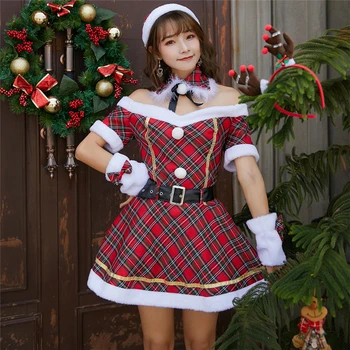 Drăguț Moș Crăciun Costum Cosplay Pentru Femei Costum De Crăciun Rochie Pentru Adulți