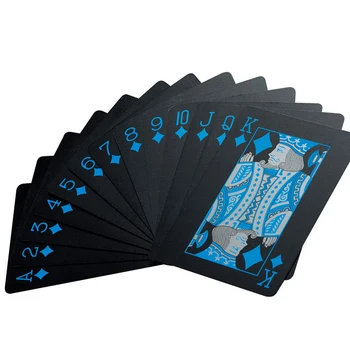 Negru de Plastic Carti de Joc Nu se Estompeze Card PVC Cartes Plastiques de Poker rezistent la apa Cutie Magică Carti de Joc Baralho Cadou Club