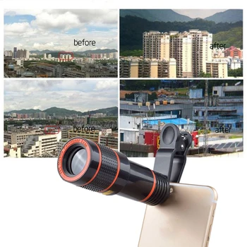 De înaltă Calitate Clip-on 12x Zoom Optic Telefon Mobil Obiectiv Telescop HD Telescop Lentilă aparat de Fotografiat Pentru Universal Telefon Mobil
