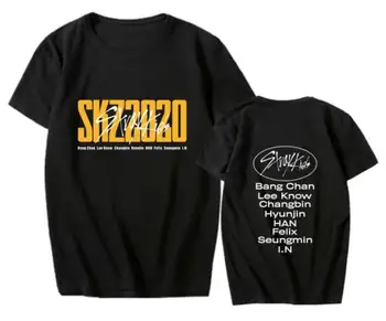 Kpop fără stăpân copii straykids nou album skz2020 nume membru de imprimare tricou unisex vara o de gât cu maneci scurte t-shirt alb/negru