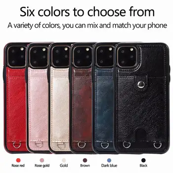 PU Piele Caz Înapoi pentru iPhone SE 2020 11 Pro Max X Xs Max XR X 8 7 6 6S Carte de Portofel Caz pentru Samsung S20 S10 Caz Cu Curea