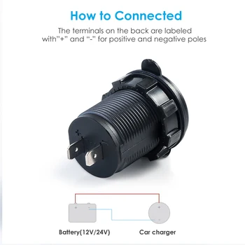 SOONHUA 2 Ieșire USB Incarcator Auto de Bricheta Conectați Voltmetru LED rezistent la apa Telefon Mobil Inteligent Adaptor de Încărcare