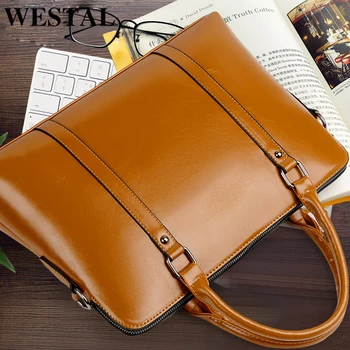 WESTAL femei servieta din piele PU geanta de laptop pentru doamna geanta pentru documente designer de moda de brand de lux geanta pentru fata geantă de mână 937