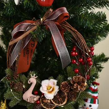 30cm Coroană de Crăciun Agățat de Ușa de Perete Copac Ornament cu Pin Artificial