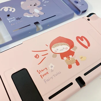 ÎNSTELAT PĂDURE scufița Roșie și Lupul moale drăguț caz pentru Nintendo Comutator pentru cupluri iubitorii de roz fată băiat bărbați