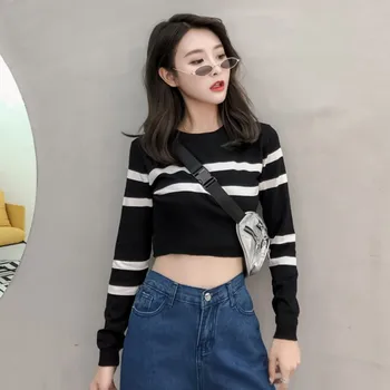 2019 Noi De Toamna Pentru Femei Pulovere Tricotate Stil Coreean Doamnelor Pulover Scurt Cu Maneca Lunga Pulover Toamna Haine Dropshipping