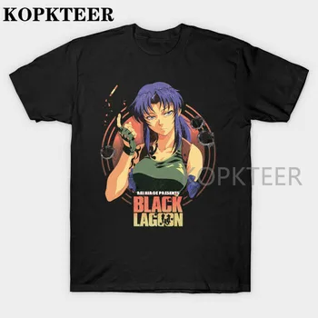 Aici Vine Revy Din Black Lagoon Manga Negru T-Shirt Top de Vara T-shirt Kawaii Grafic Tricou Plus Dimensiune Unisex de Desene animate de sex Feminin
