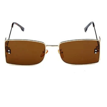 2020 Nou la Modă Litera B ochelari de Soare Femei Barbati Brand de Lux de Designer Nuante Vintgae Dreptunghi de Culoare Maro Ochelari de Soare Punk UV400