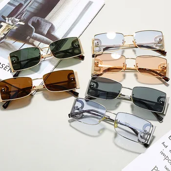 2020 Nou la Modă Litera B ochelari de Soare Femei Barbati Brand de Lux de Designer Nuante Vintgae Dreptunghi de Culoare Maro Ochelari de Soare Punk UV400