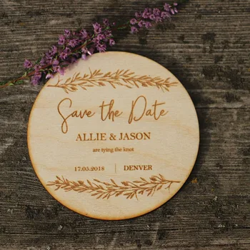 Nunta personalizate Salvați data magneți din Lemn magneti nunta Rustic decor lemn salva datele