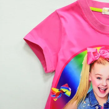 3Pcs JOJO SIWA Bumbac Tricouri pentru Fete de Vara Tricou Maneci Scurte pentru Copii Baby Girl T Shirt Adolescenti Topuri Copii Haine+Fusta