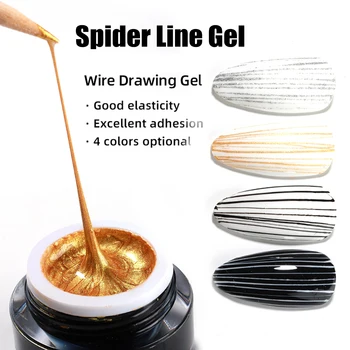 Vendeeni UV Gel Spider Linie Pentru unghii cu Gel Unghii 4 Culori Spider Pictura Linie de Lac de Unghii cu Gel Elastic Sârmă de Desen Gel Lac