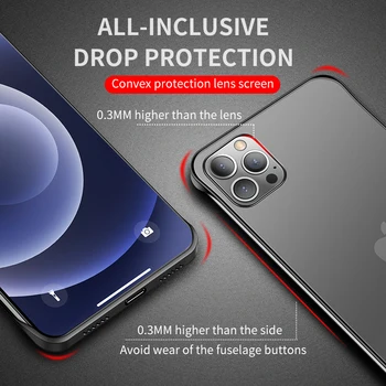 IHaitun de Lux Fara rama Telefon Caz Pentru iPhone 12 Pro Max fără Frontiere Solide Telefon Acoperi PC Coajă de Caz Pentru iPhone 12 Pro Mini
