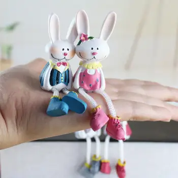 4buc Bunny Păpuși Podoabă Desktop Rășină Artware Ornamente Decorative pentru Casa