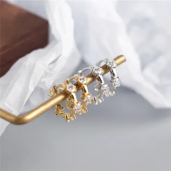 VREA Reale Argint 925 Geometrice Cristal Zircon Cercei Stud Mici pentru Femei Petrecerea de Nunta Bijuterii Accesorii