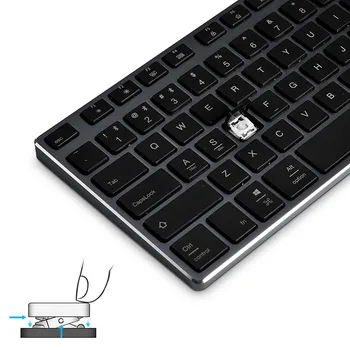 Smart BT3.3 Ultra-Subțire Full Size Corp Metalic Wireless Bluetooth Tastatură pentru Mac pentru iMac pentru Macbook Pro IOS Android Windows