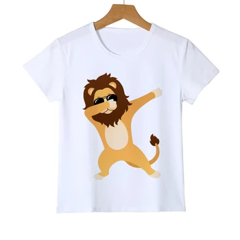 Schiță Casual, O-neck Băieți Tricotate T-shirt de Vară Regele Leu Maneci Scurte Animale Imprimate Copii tricou Fata Topuri Tricouri Z22-4