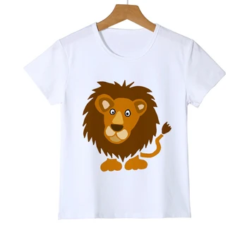 Schiță Casual, O-neck Băieți Tricotate T-shirt de Vară Regele Leu Maneci Scurte Animale Imprimate Copii tricou Fata Topuri Tricouri Z22-4